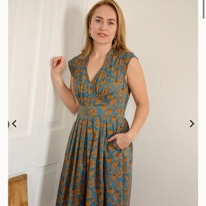 Mata Traders Brown Sleeveless Scoop Neck Midi Dress Never Worn